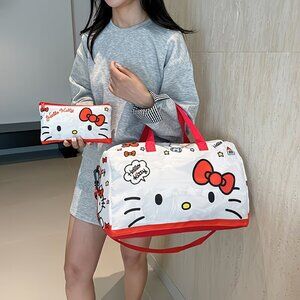 New 2pcs Set of Travel Bags from The Sanrio Series, Featuring Hello Kitt
